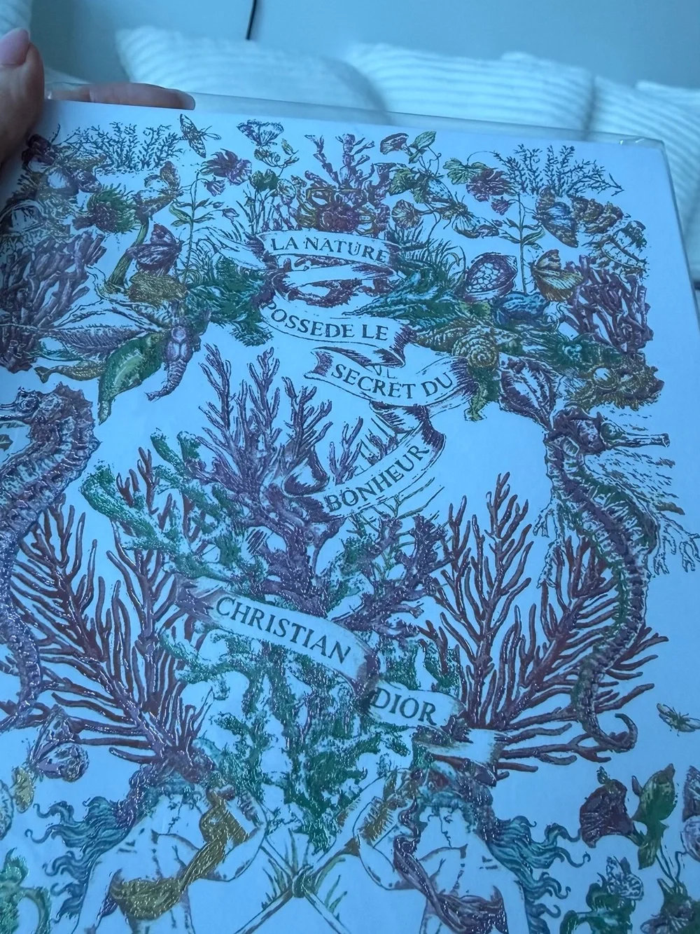 Dior White Notebook with Multicolor Marine Illustration